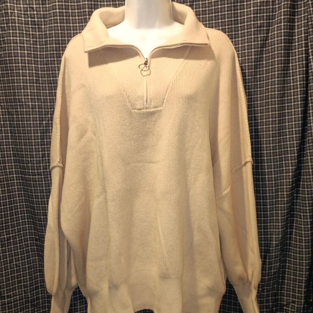 2/$30 Cream 3/4 zip sweater. XL